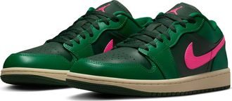 Nike Jordan Air Jordan 1 Low Basketball Sneaker in Malachite/Fir/Pink Blast at Nordstrom, Size 5.5