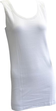 Palm Lights British Made Ladies/Womens 100% Cotton Interlock Sleeveless Vest Plain Edge [Size Medium 12-14, White]