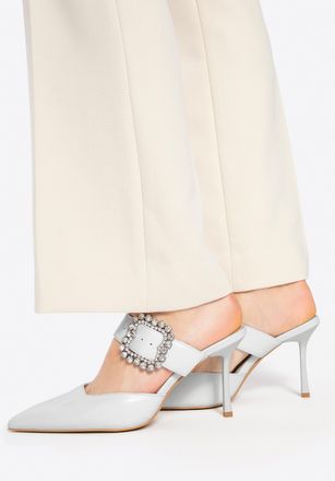 Wittchen Dames leren pumps met stilettohak, wit, natuurlijk leer