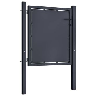 Berkfield Home Garden Gate Steel 100x100 cm Anthracite in Dark Grey