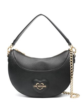 Love Moschino heart-patch shoulder bag - women - Polyurethane - OS - Black