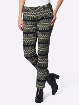 Heine Bequeme Jeans HEINE, Damen, Gr. 36, Normalgr&ouml;ssen, gr&uuml;n (schwarz, khaki, bedruckt), 98% Baumwolle, 2% Elasthan, bedruckt, gemustert, mehrfarbig, 7/8-L