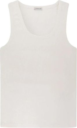 Moncler Geribbelde Gebreide Tanktop - Dames - Tops zonder mouwen - Wit - L - Tops