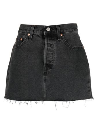 Levi's logo-patch short denim skirt - Black