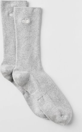 Alo | Half-Crew Understated Socks in Athletic Heather Grey, Size: Medium