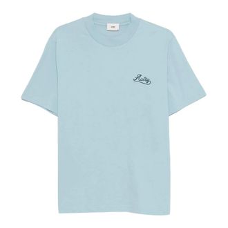 Autry T-Shirts, male, Blue, Size: XL Logo-print T-shirt