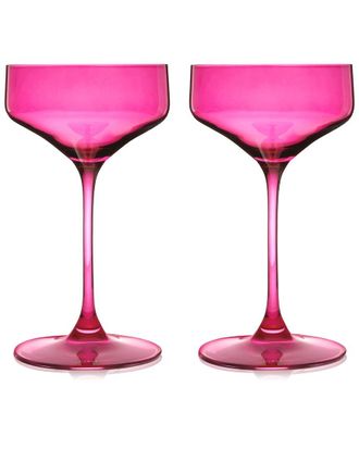 Viski Set Of 2 Reserve Nouveau Berry Coupe Glasses
