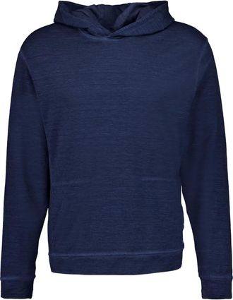 120% Lino Felpa con cappuccio in misto lino - Blu