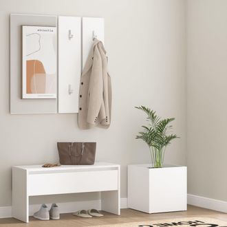 vidaXL Vidaxl - Juego De Muebles De Recibidor Madera Contrachapada Blanco