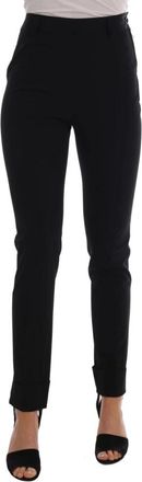 Ermanno Scervino Elegante Zwarte Stirrup Leggings - Dames - Slim Fit Broeken - Zwart - 2XS - Broeken