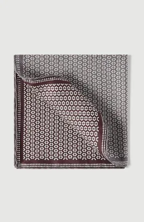 Brunello Cucinelli Silk geometric pattern pocket square in Grey at Nordstrom