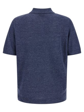 Brunello Cucinelli Linen-Cotton Blend Polo Shirt - Navy