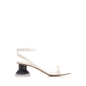 Loewe Petal Brush Sandals - female - Loewe - High Heel Sandals - White - 4 UK - Shoes