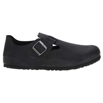 Birkenstock London Leather Unisex Slip On Shoes - Black - Size:UK 10.5
