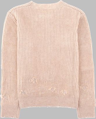 Maison Margiela Distressed Wool Knit Sweater - Beige