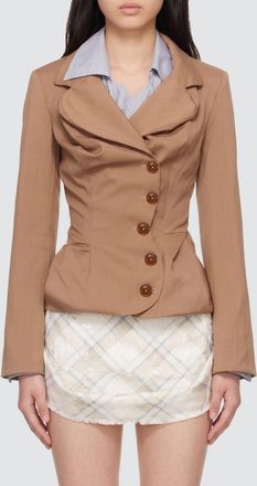 Vivienne Westwood Short Double-Breasted Draped Wool Blazer