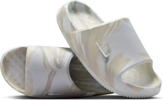 Nike Womens Calm 2.0 Marbled Slides in White | II7271-100