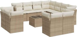 vidaXL Set De Sof&aacute;s De Jard&iacute;n 12 Pzas Y Cojines Rat&aacute;n Sint&eacute;tico Marr&oacute;n Vidaxl