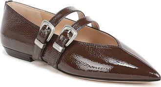 Veronica Beard Bancroft Pointed Toe Mary Jane Flat in Espresso Leather at Nordstrom, Size 6.5