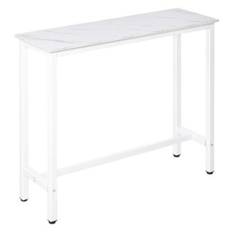 HOMCOM Mesa de bar 120x40x100 cm blanco