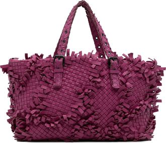 Bottega Veneta Purple Nappa Intrecciato Patchwork Lido Fringe Tote