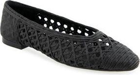 Aerosoles Arno Raffia Ballet Flat in Black Embroidered Raffia at Nordstrom Rack, Size 8.5