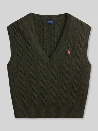 Polo Ralph Lauren Regular Fit Pullunder aus Woll-Kaschmir-Mix in Oliv, Gr&ouml;&szlig;e XXL