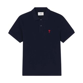 Ami De Coeur Polo Shirt - male - Ami Paris - Polo Shirts - Blue - L - Tops