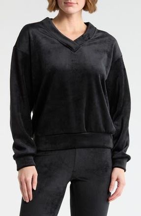 Yogalicious Dreamy Rib Coffee Run Sweatshirt in Black at Nordstrom Rack, Size X-Small