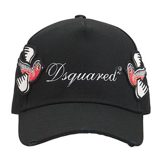 Dsquared2 Cappello - Heren - Petten - Zwart - ONE Size - Katoen - Accessoires