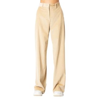 Max Mara Wide Trousers, female, Beige, Size: S Pantalone completo in velluto