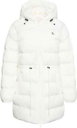 Calvin Klein Jeans Steppmantel CALVIN KLEIN JEANS LGHTWGHT LG MD LNGTH, Damen, Gr. XL (44), weiss (snow wei&szlig;), Web, Obermaterial: 100% Polyamid, unifarben, klassisch lan