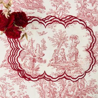 Mrs. Alice Burgundy Claudette Toile Placemats in Red at Nordstrom
