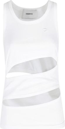 Coperni Spiral Tank Top - Dames - Tops zonder mouwen - Wit - XS - Katoen - Tops