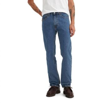 Levi's Mens 505 Regular Fit Jeans In Medium Stonewash