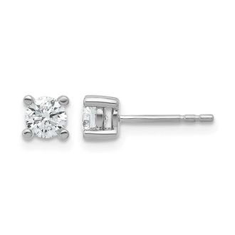 Diamond2Deal 14k White Gold 0.66 ct Round Lab Grown Diamond Stud Earrings VS Clarity, D-E Color
