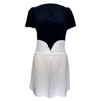 Victoria Beckham Victoria Victoria Beckham Crepe Puff Sleeve Mini Dress in White Acetate