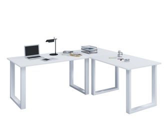 VCM Escritorio De Madera Escritorio De Esquina Liso 160x160 L Forma Izquierda O Derecha Placa De Mesa De Trabajo 80 Cm De Profundidad Mesa De Ordenador Mu