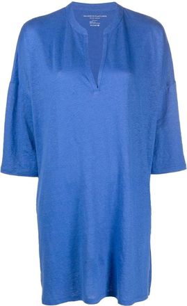 Majestic 3/4 Sleeve Linen Blend Tunic Dress