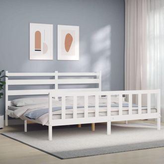 vidaXL Vidaxl - Estructura De Cama Sin Colch&oacute;n Madera Maciza Blanca 200x200 Cm