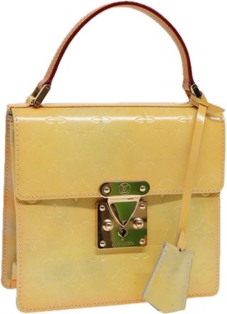 Louis Vuitton Spring Street Handbag Monogram Vernis Beige Patent_Leather Bag (Pre-Owned)