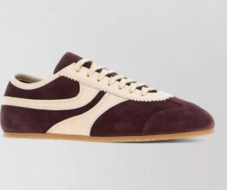 Dries Van Noten leather suede low-top sneakers