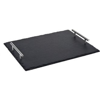 Wolfgang Puck Cookware Slate Tray with Stainless Steel Handles Model 679-689 in Black at Nordstrom