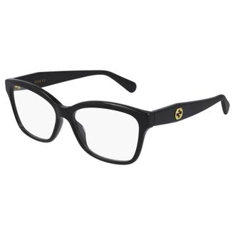 Gucci Glasses, female, Black, Size: 55 MM Rectangle Frame