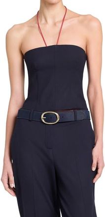 TWP Jillian Stretch Wool Bustier Top in Midnight at Nordstrom, Size 10