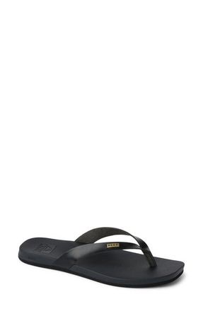 Reef Cushion Lune Flip Flop in Black/Black at Nordstrom, Size 5