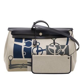 Herm&egrave;s Pre-owned Hermes Toile and Vache Hunter Less is Mors Herbag Zip Cabine 50 Ladies Y9ZD7Q2EA3CPA0MD