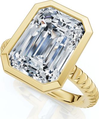 Pompeii3 Certified 4Ct Bezel Solitaire Diamond Engagement Ring 14k Gold Lab Grown