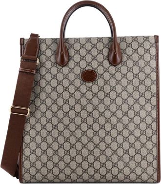 Gucci Interlocking G GG Coated Canvas Vertical tote bag - Marrone