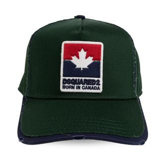 Dsquared2 Born in Canada Cap - Heren - Petten - Groen - ONE Size - Katoen - Accessoires